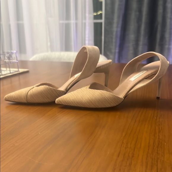 MaxMara Shoes - MaxMara Tan Heels with Pointed Toe and Unique Design